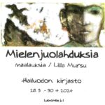 Ulla Mursun maalauksia kirjastossa