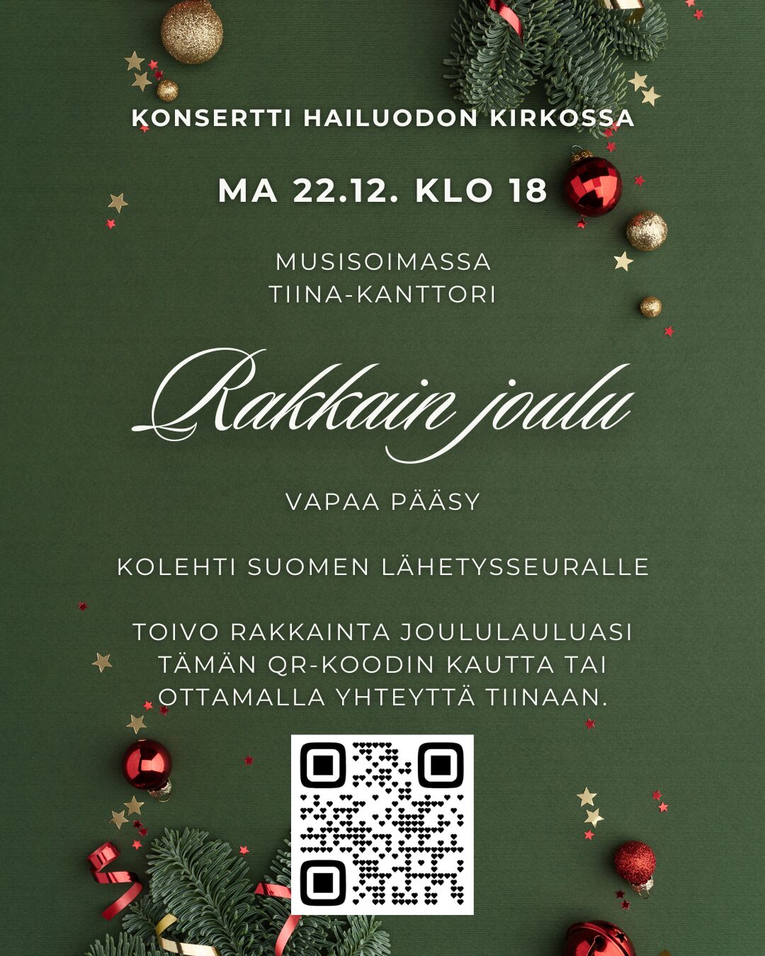 Rakkain joulu konsertti Hailuodon kirkossa