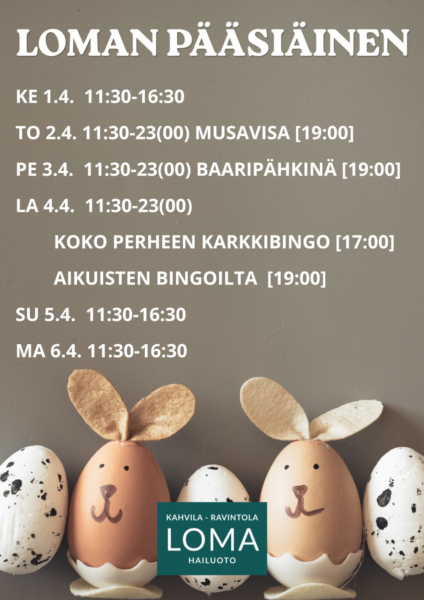 Kahvila Loman pääsiäinen