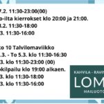 Kahvila Loma palvelee talvilomaviikolla joka päivä