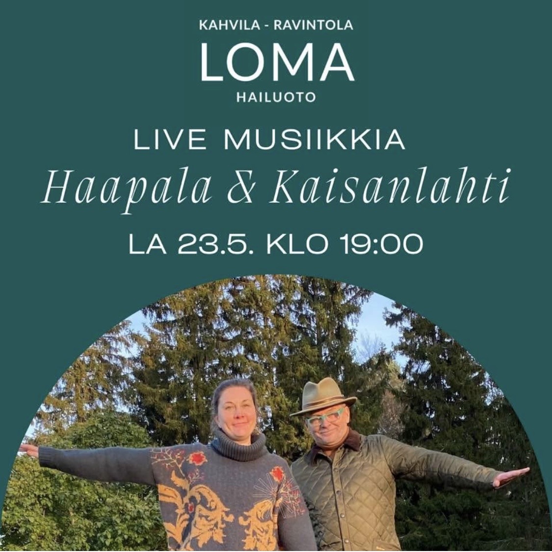 Kahvila Lomassa keikalla Haapala&Kaisanlahti