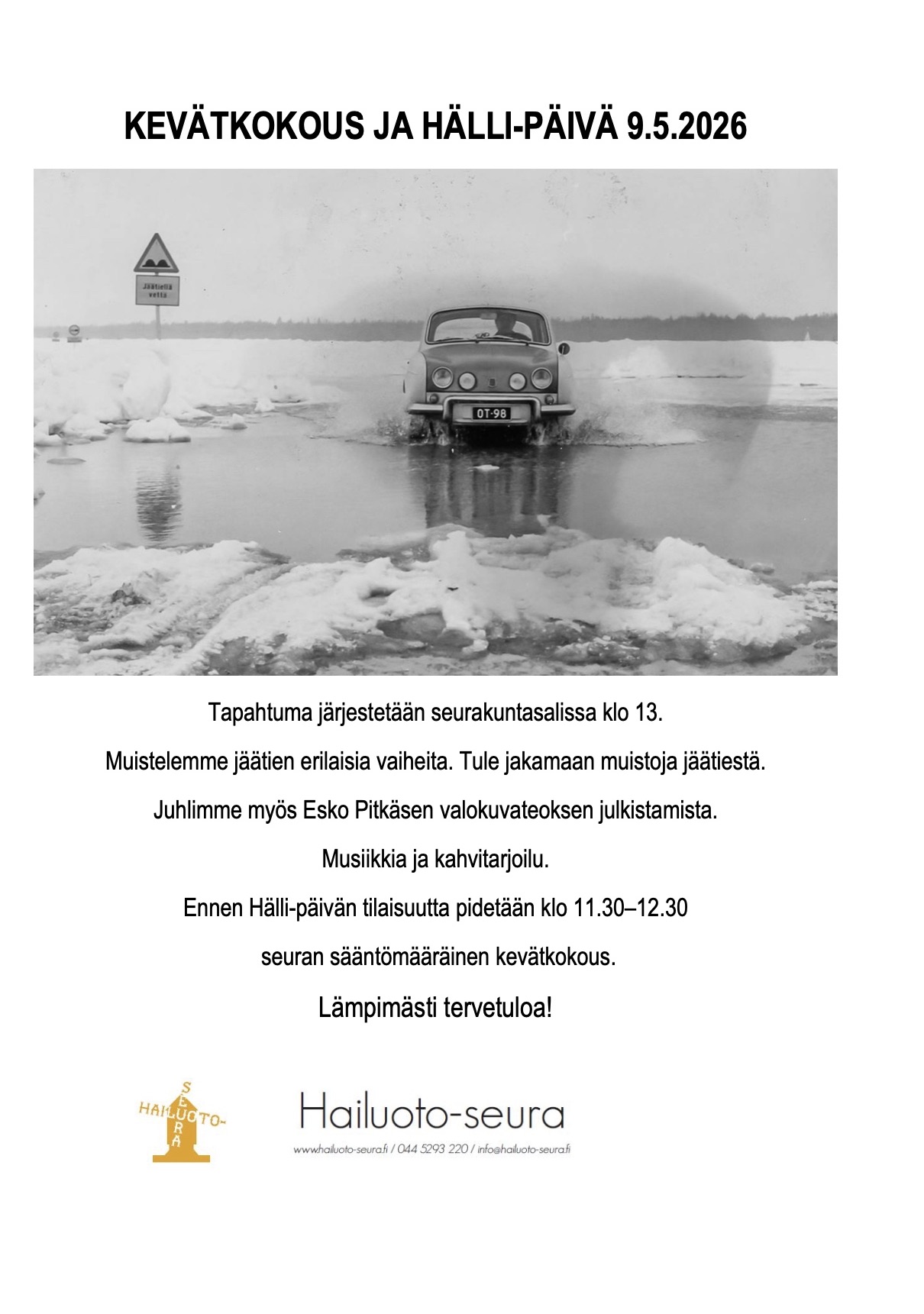 Hailuoto-seuran kevätkokous ja Hälli-päivä 9.5.2026