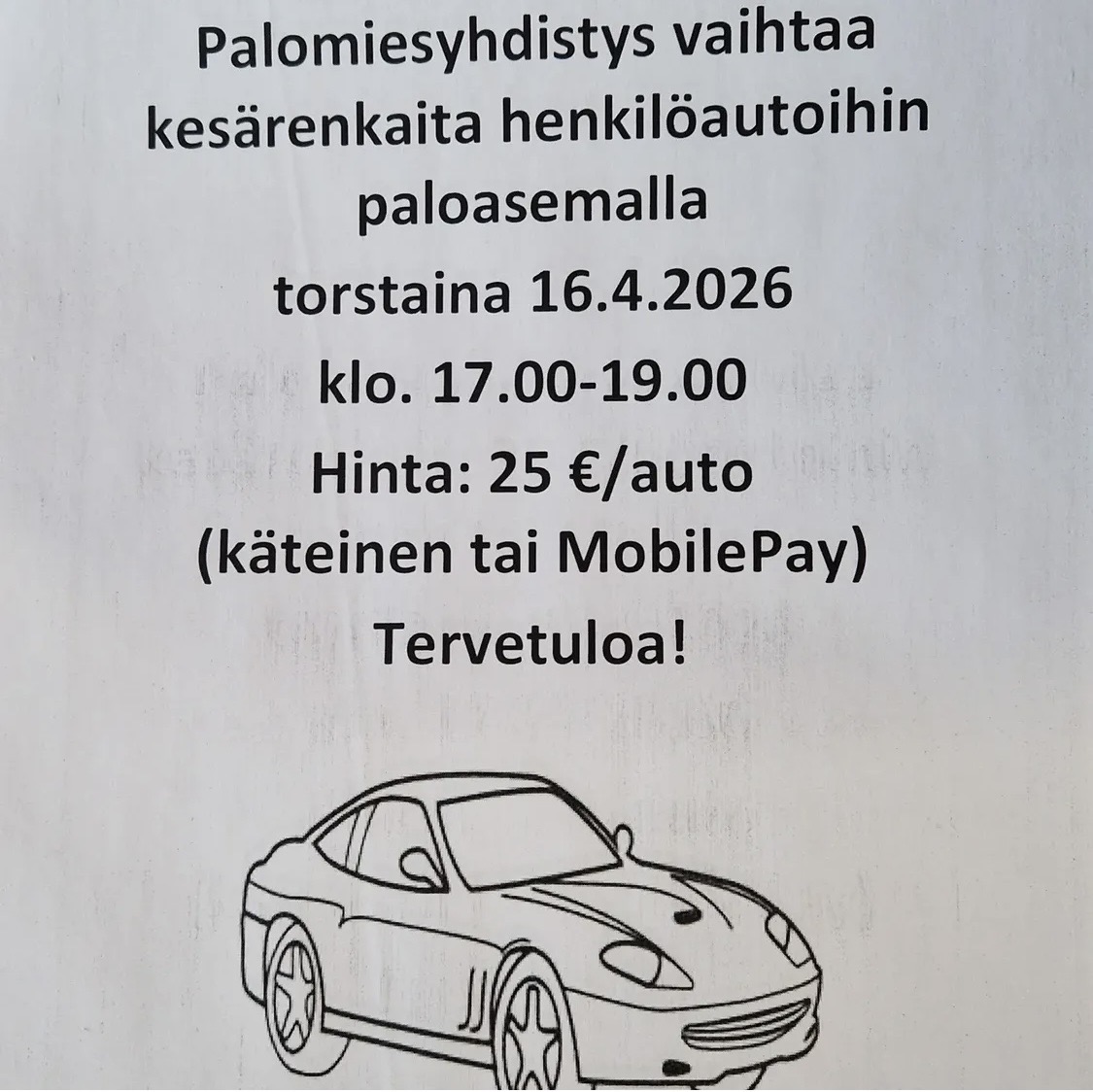 Hailuodon palomiesyhdistys vaihtaa renkaita
