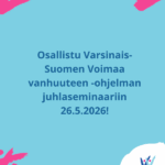 Voimaa vanhuuteen -ohjelman juhlaseminaari