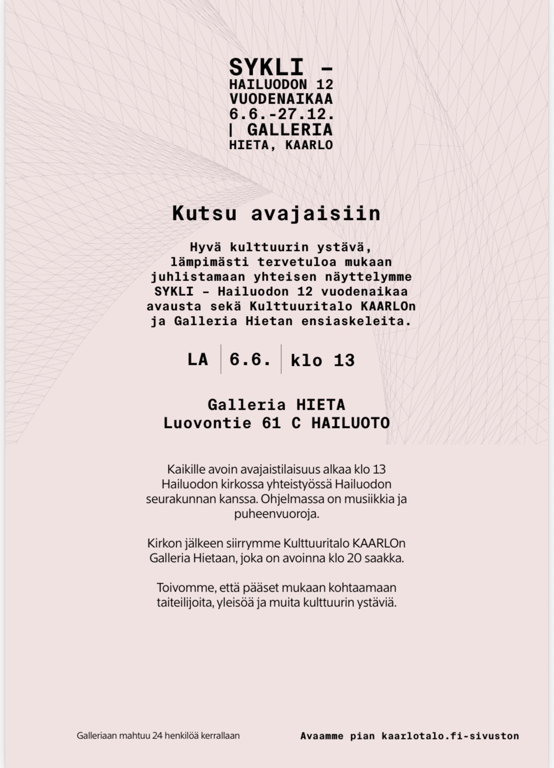 Kulttuuritalo KAARLON avajaiset