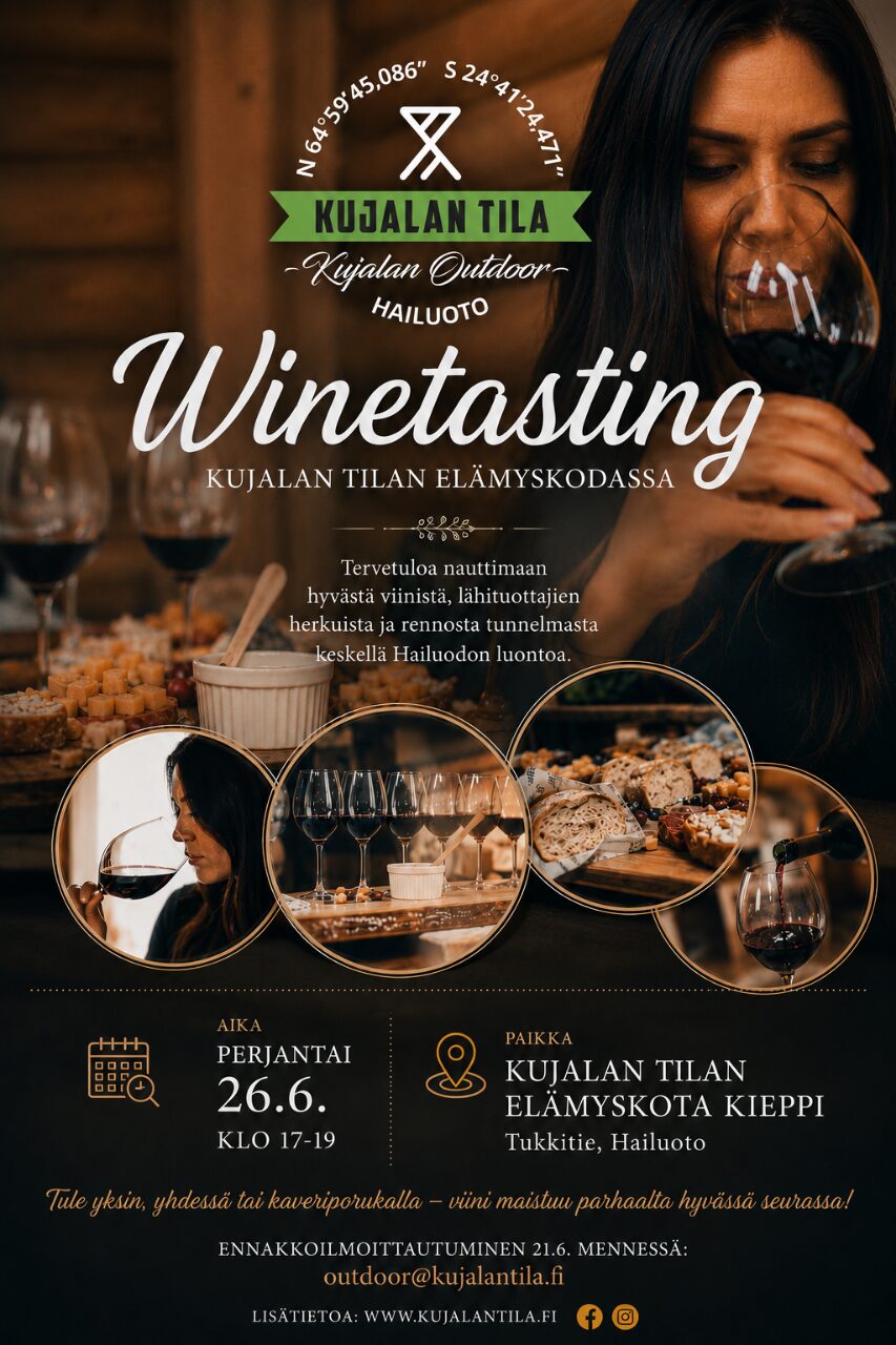 Kujalan Tilan winetasting Kieppi-kodalla